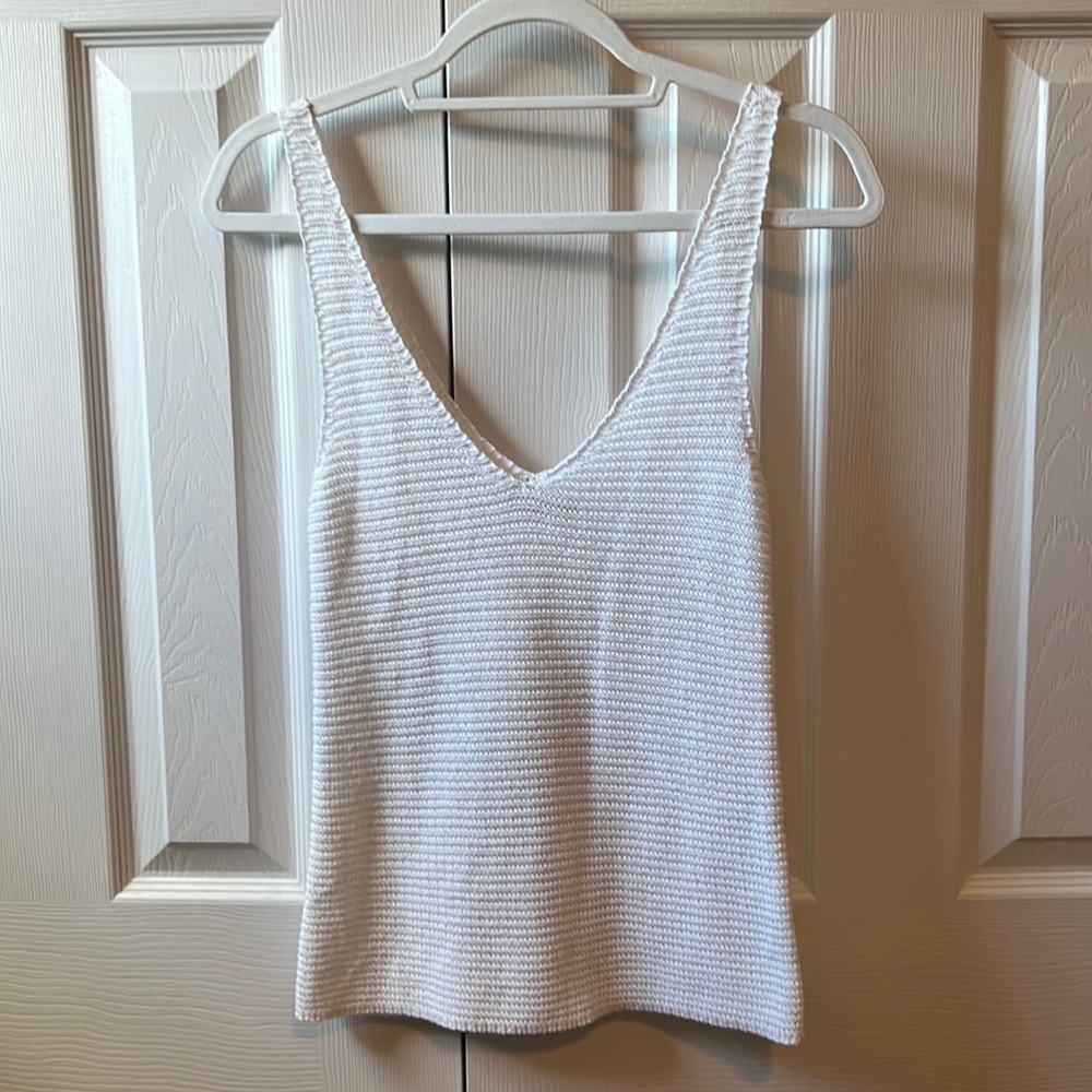 Faherty White Knit Tank